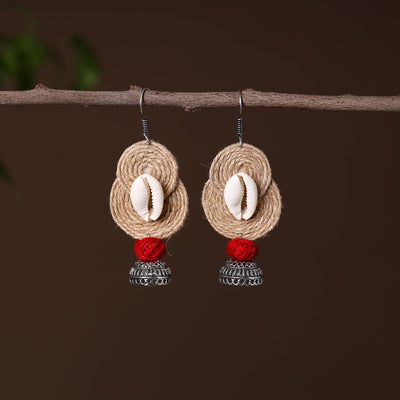 Aahana German Silver Jute Jhumki Earrings