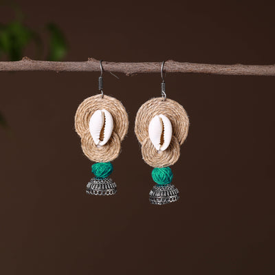 Humera German Silver Jute Jhumki Earrings