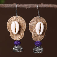 Alima German Silver Jute Jhumki Earrings