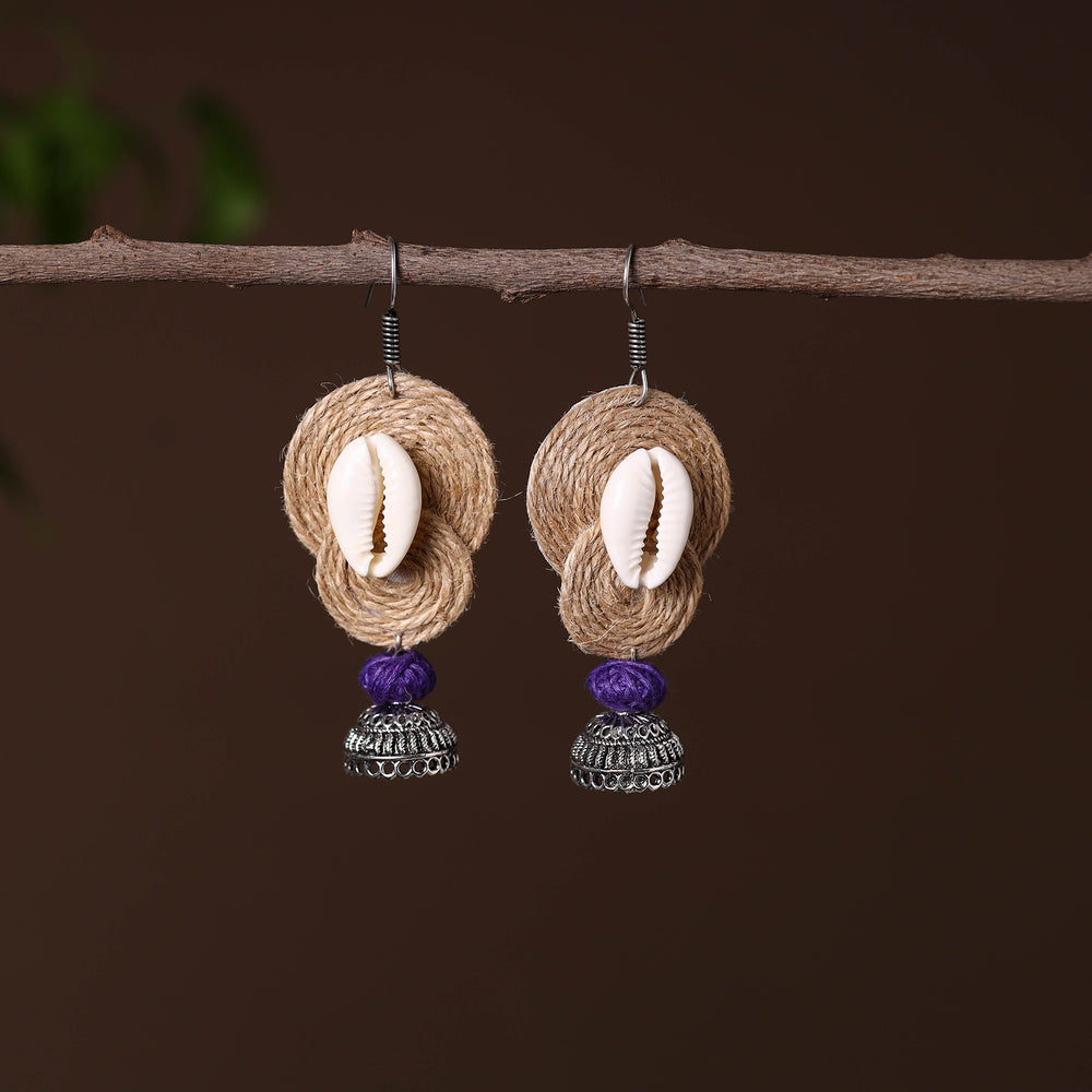 Alima German Silver Jute Jhumki Earrings