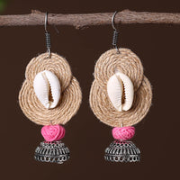 Afiya German Silver Jute Jhumki Earrings