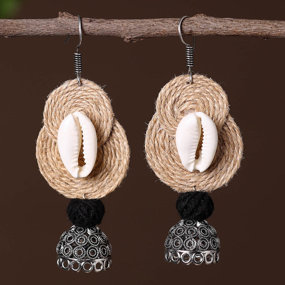 Apeksha German Silver Jute Jhumki Earrings