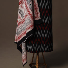 Pochampally Ikat Cotton 2pc Unstitched Dress Material Kurta Set 06