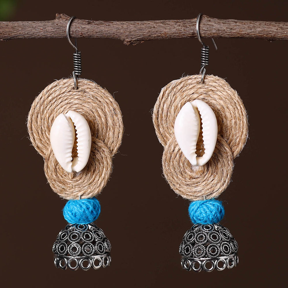 Mayra German Silver Jute Jhumki Earrings