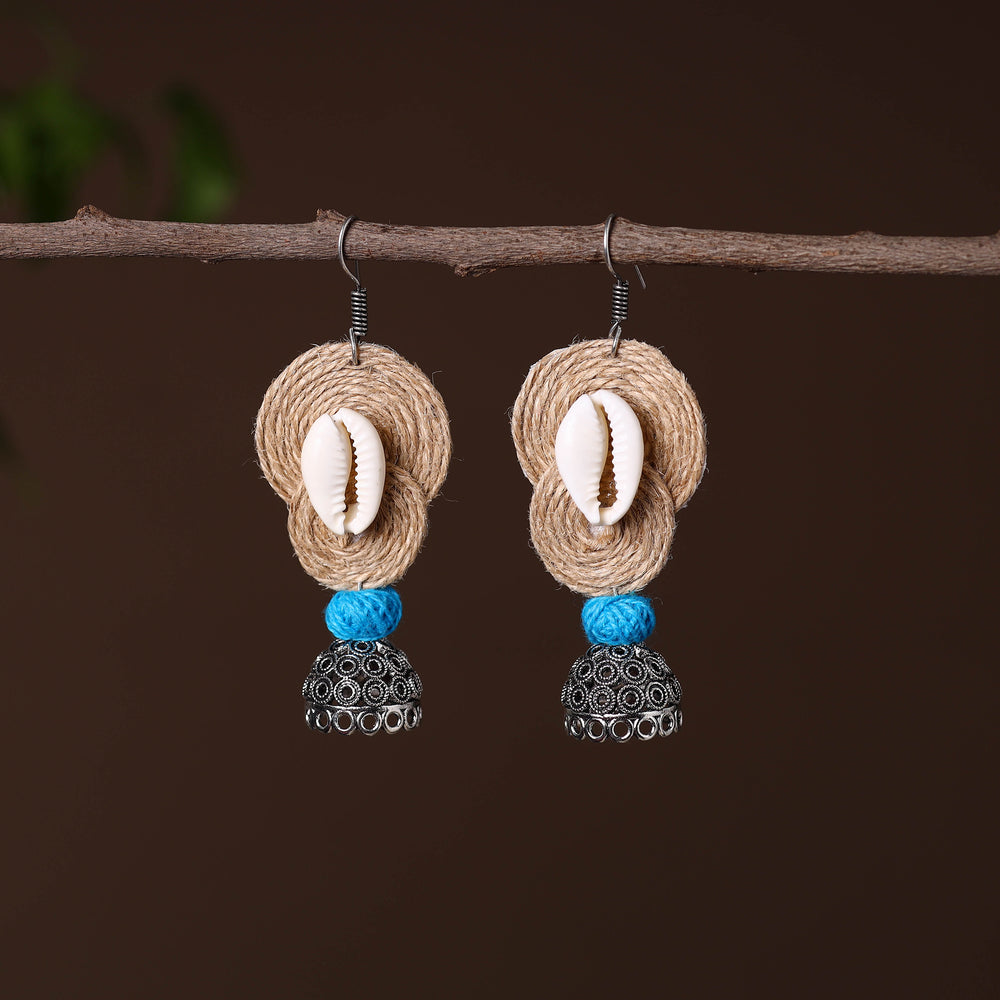 Mayra German Silver Jute Jhumki Earrings