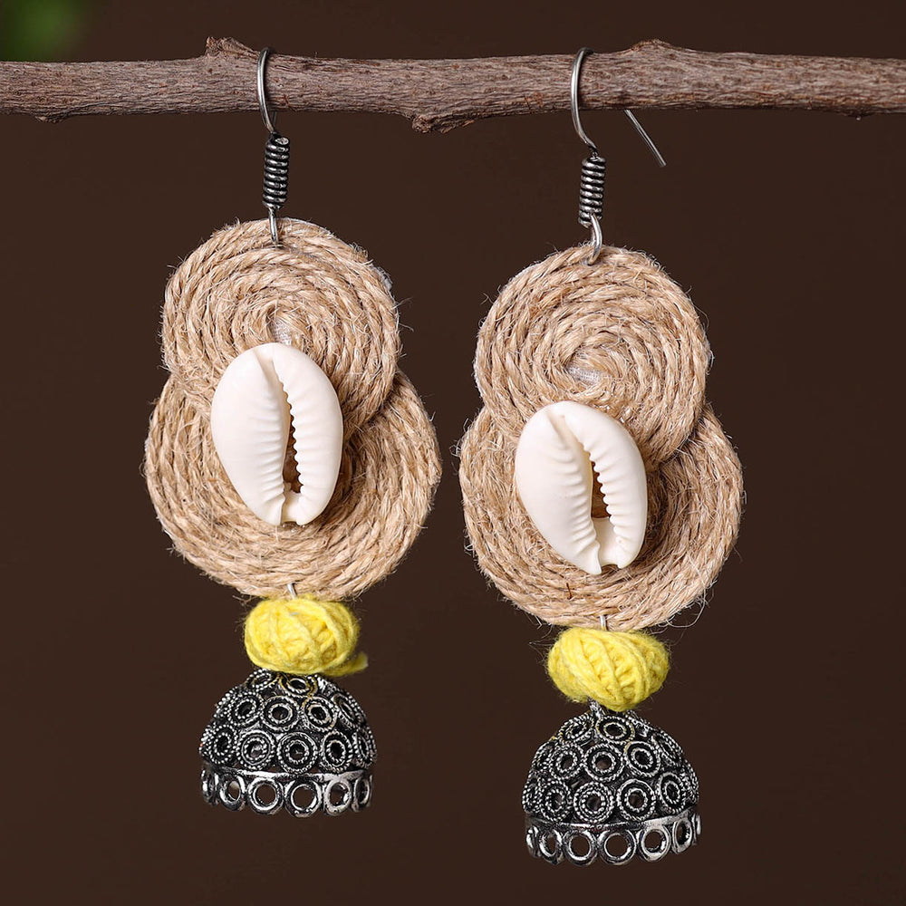 Deepti German Silver Jute Jhumki Earrings