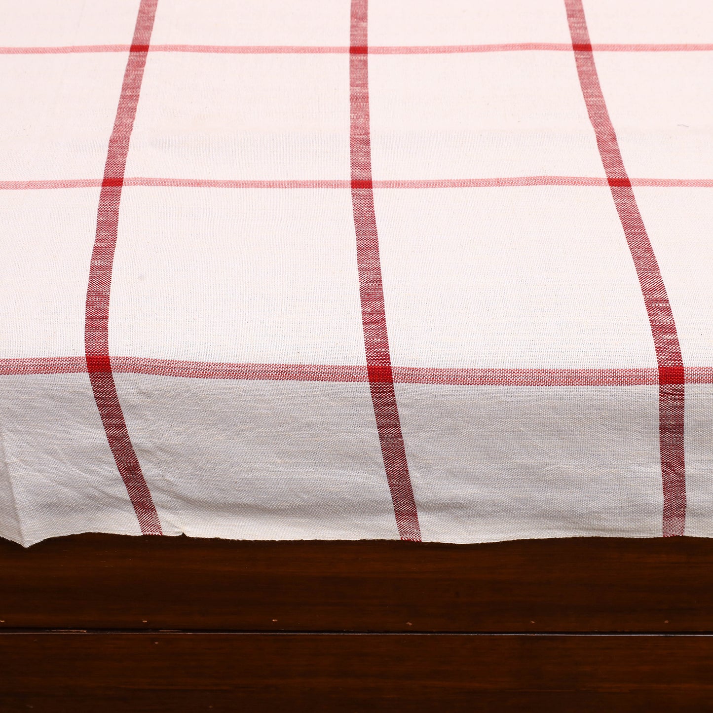 White - Plain Cotton Single Handloom Bed Cover (90 x 60 in) 67