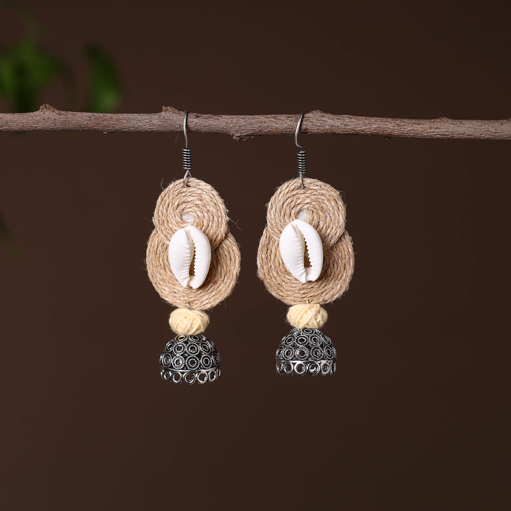 Sapna German Silver Jute Jhumki Earrings