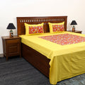Buy Kantha Stitch with Kalamkari Patch Cotton Bedsheet Set
