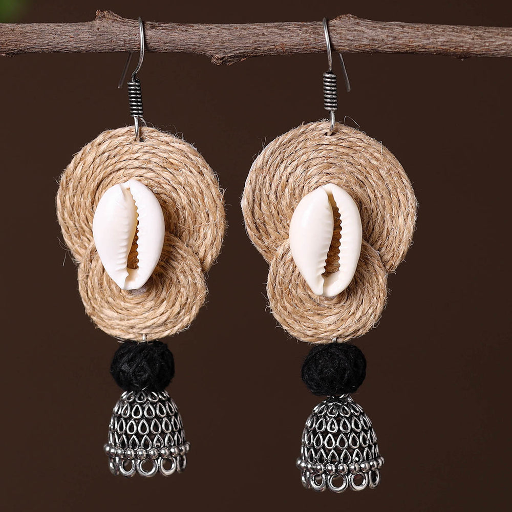 Fariha German Silver Jute Jhumki Earrings