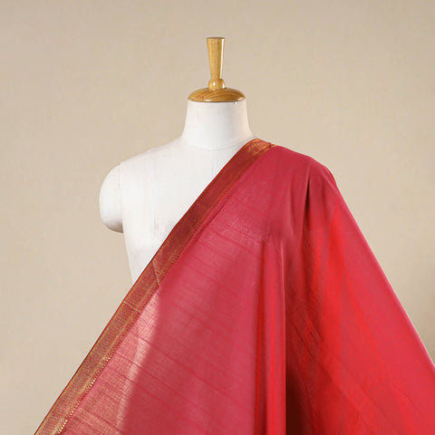 Pink - handloom cotton zari border mangalagiri fabric 18