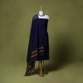 Blue - Dharwad Cotton 3pc Unstitched Dress Material Suit Set 24
