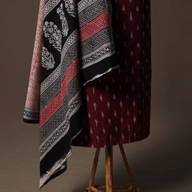 Pochampally Ikat Cotton 2pc Unstitched Dress Material Kurta Set 07