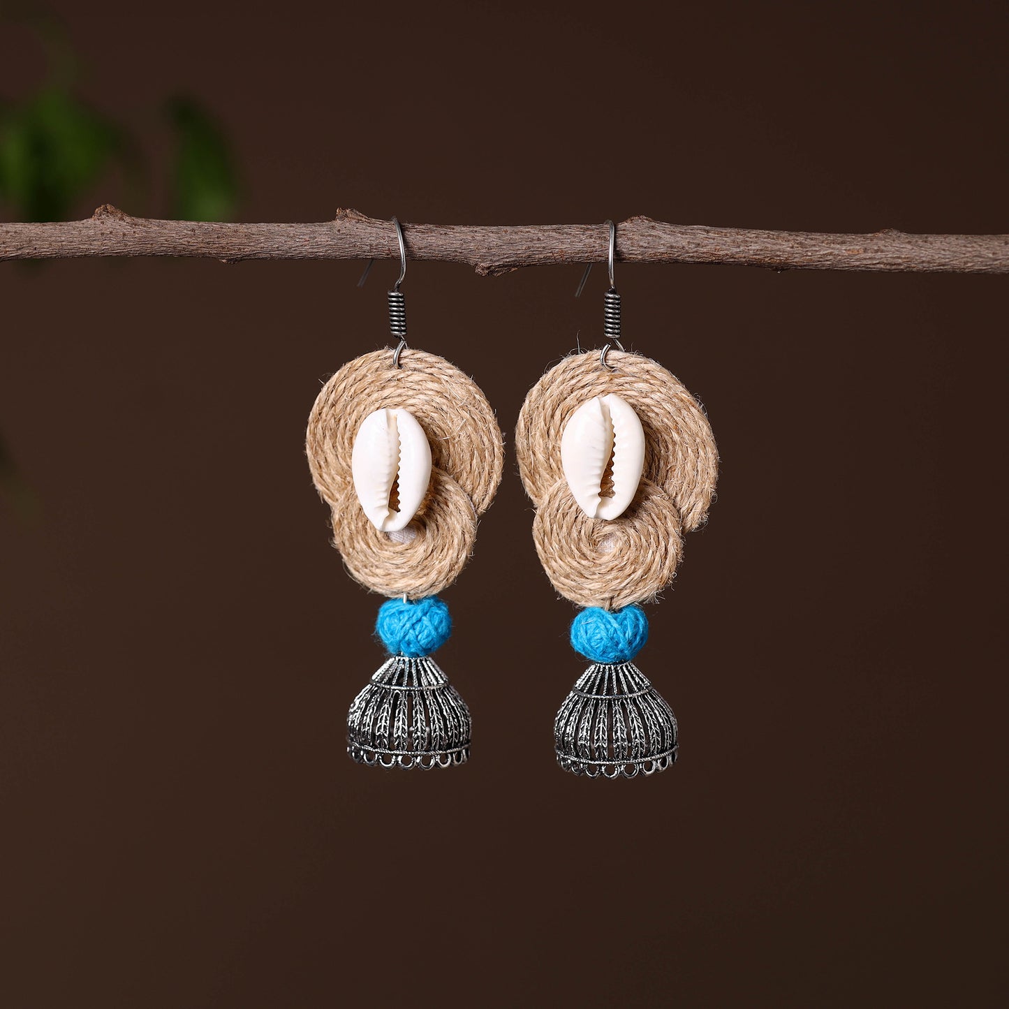 Ayat German Silver Jute Jhumki Earrings