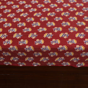 Red Jaipur Print Kantha Stitch Patchwork Cotton Bedsheet Set 