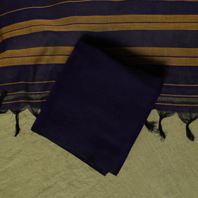Blue - Dharwad Cotton 3pc Unstitched Dress Material Suit Set 24