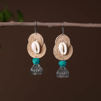 Ashifa German Silver Jute Jhumki Earrings