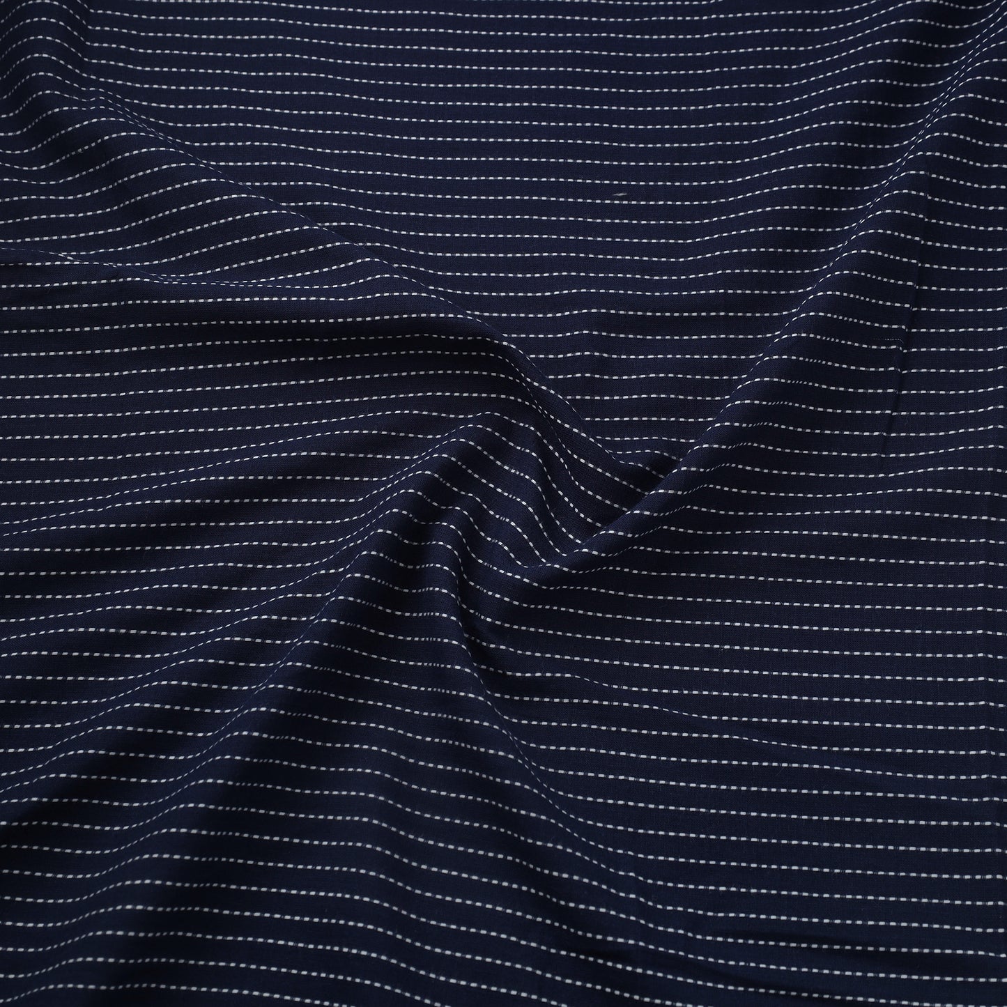 Blue Prewashed Cotton Jacquard Fabric