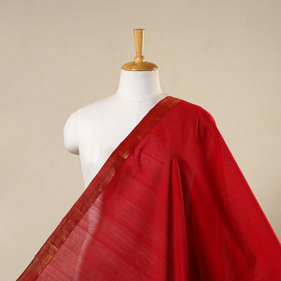 Red - handloom cotton zari border mangalagiri fabric 02