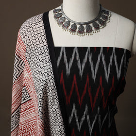 Pochampally Ikat Cotton 2pc Unstitched Dress Material Kurta Set 11