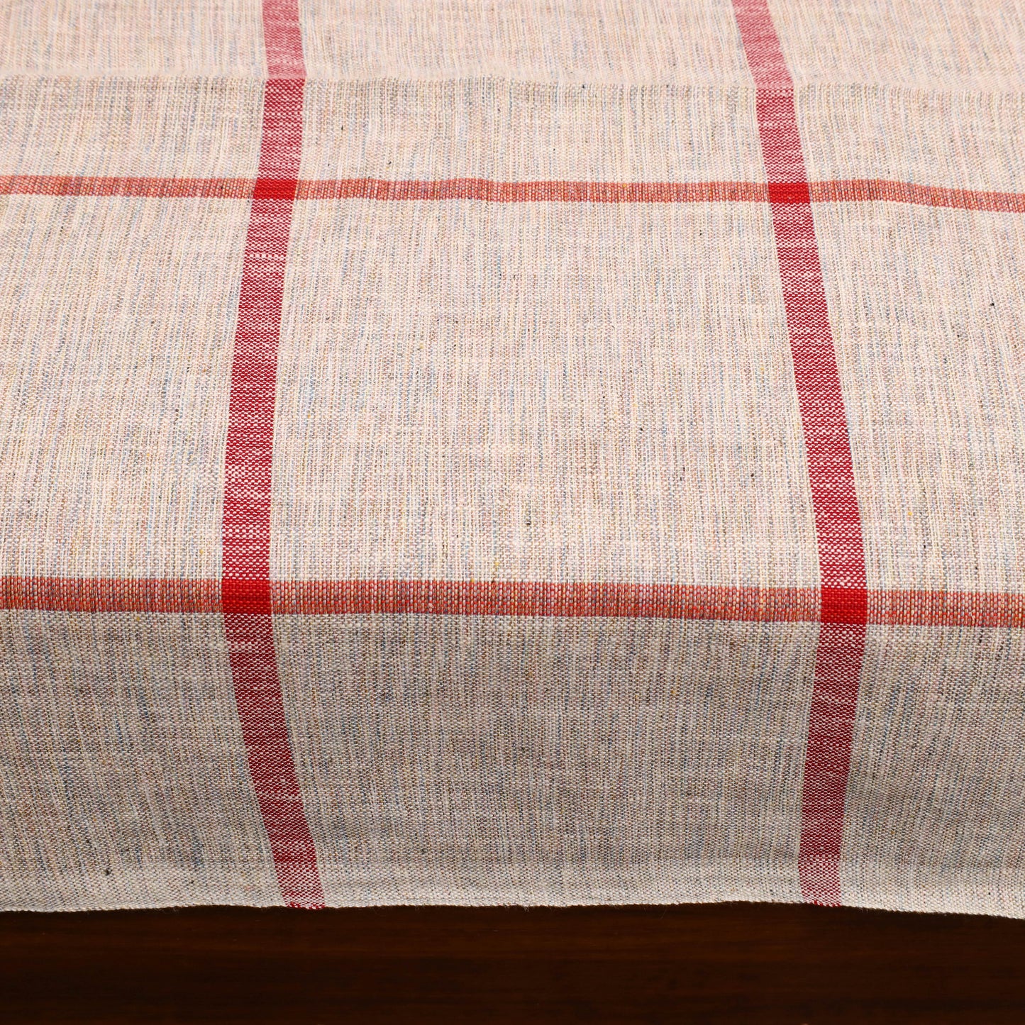 Beige - Plain Cotton Single Handloom Bed Cover (90 x 60 in) 73