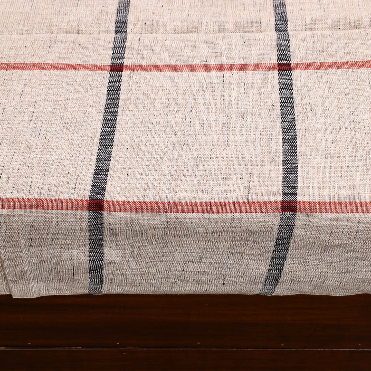 Beige - Plain Cotton Single Handloom Bed Cover (90 x 60 in) 76