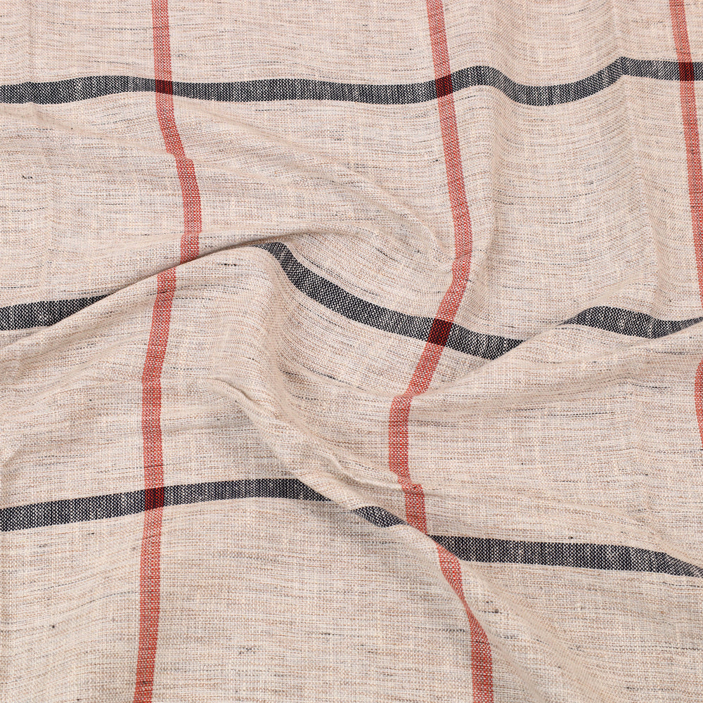 Beige - Plain Cotton Single Handloom Bed Cover (90 x 60 in) 76