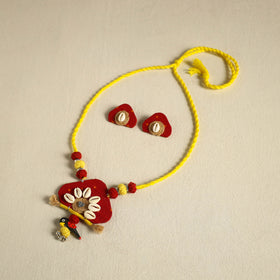 Buy Fabart Jute & Shell Work Necklace Set