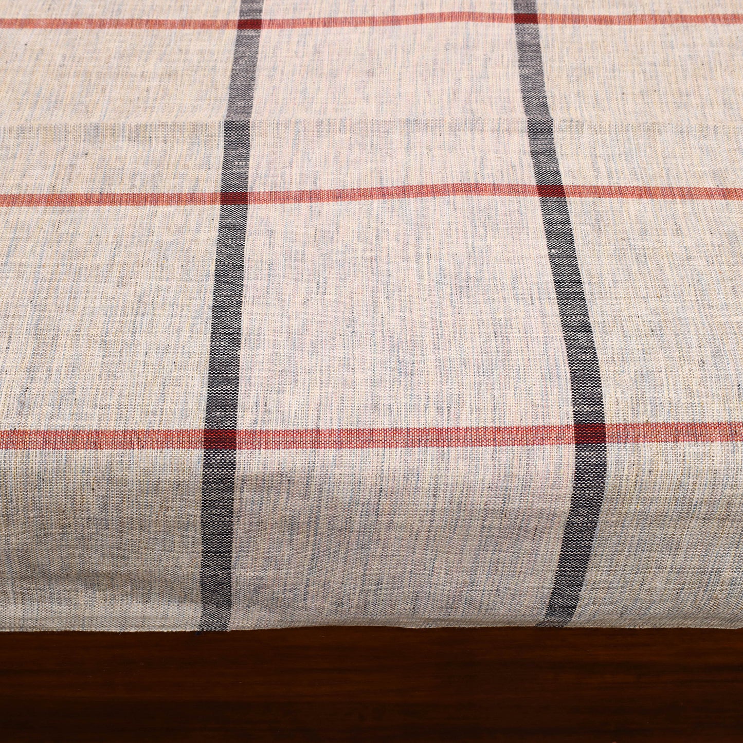 Beige - Plain Cotton Single Handloom Bed Cover (90 x 60 in) 77