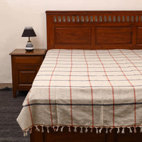 Beige - Plain Cotton Single Handloom Bed Cover (90 x 60 in) 78