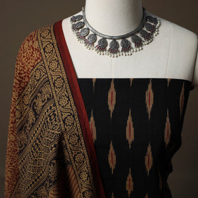 Pochampally Ikat Cotton 2pc Unstitched Dress Material Kurta Set 15