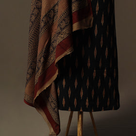 Pochampally Ikat Cotton 2pc Unstitched Dress Material Kurta Set 15