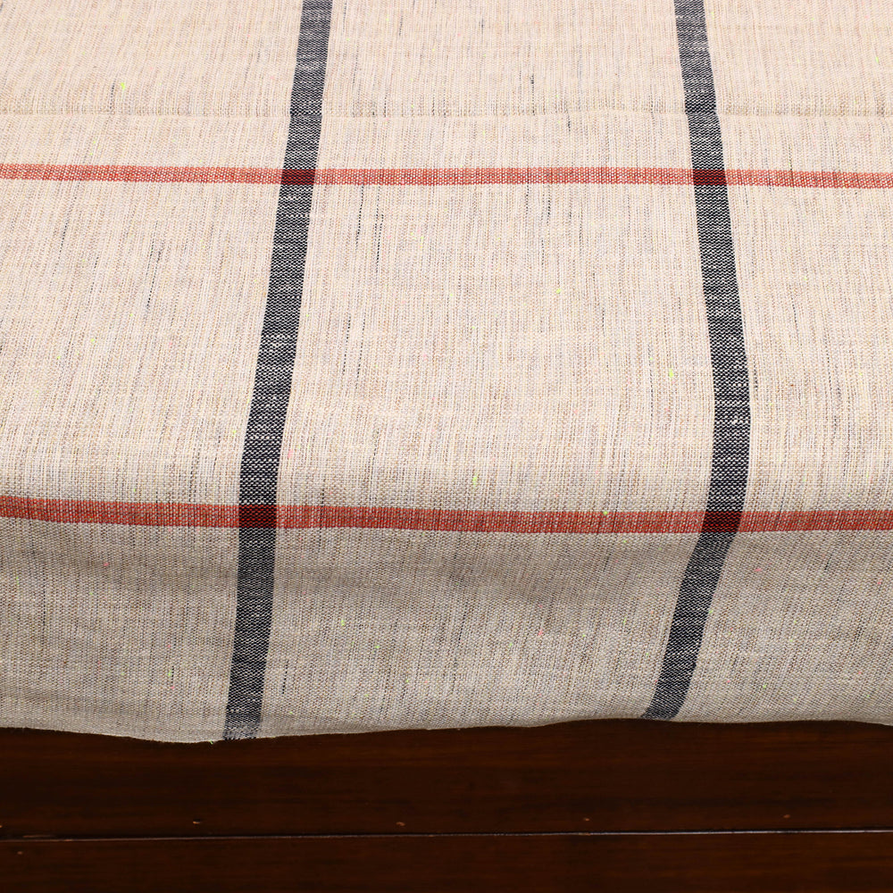 Beige - Plain Cotton Single Handloom Bed Cover (90 x 60 in) 78