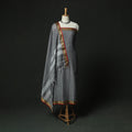 Grey - Dharwad Woven Checks Cotton 3pc Unstitched Dress Material Suit Set 35