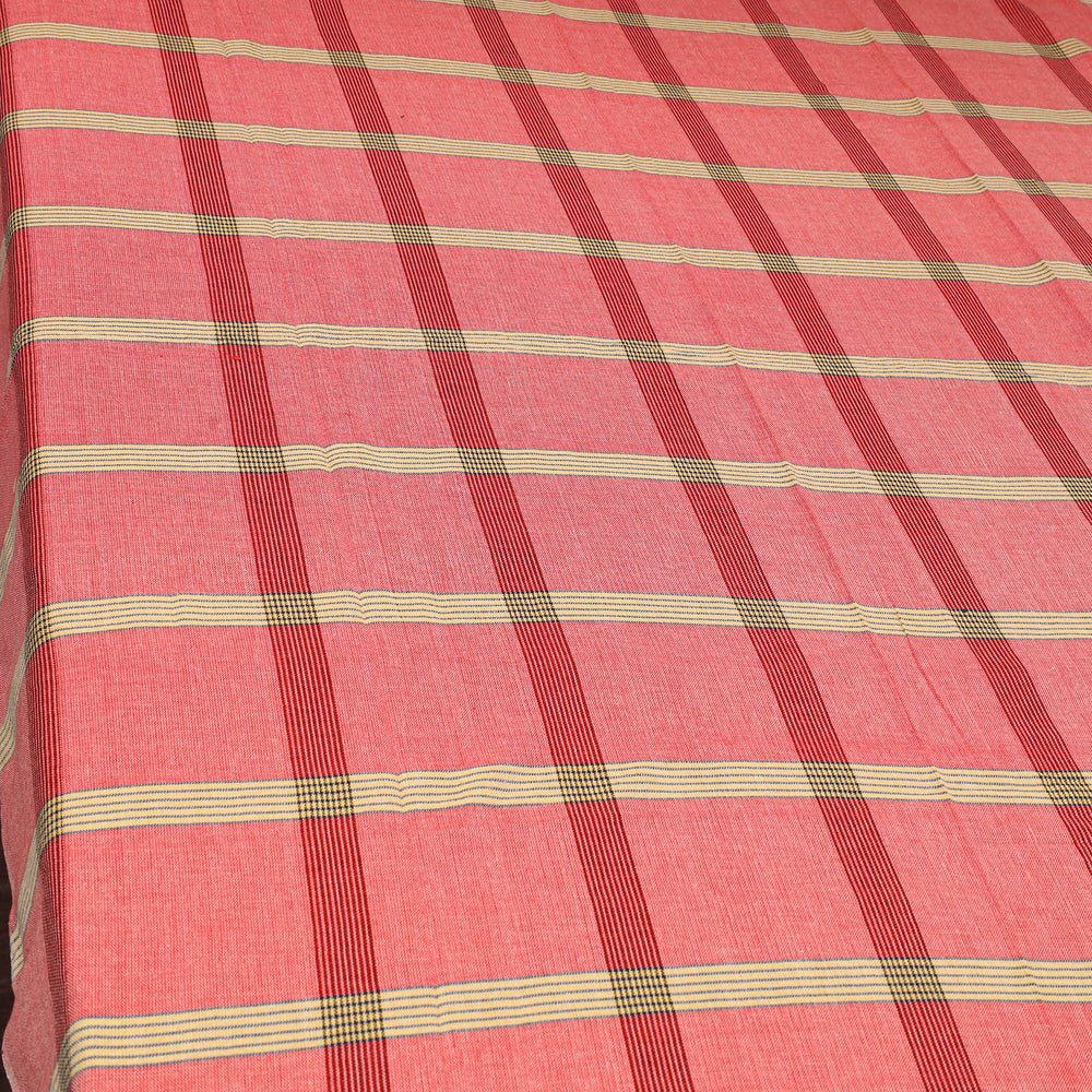 Red - Plain Cotton Single Handloom Bed Cover (90 x 60 in) 79