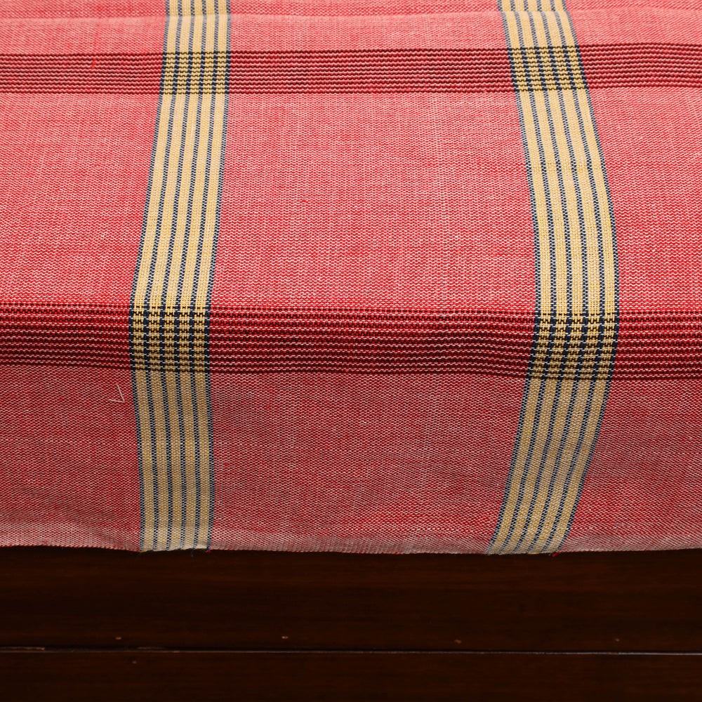 Red - Plain Cotton Single Handloom Bed Cover (90 x 60 in) 79