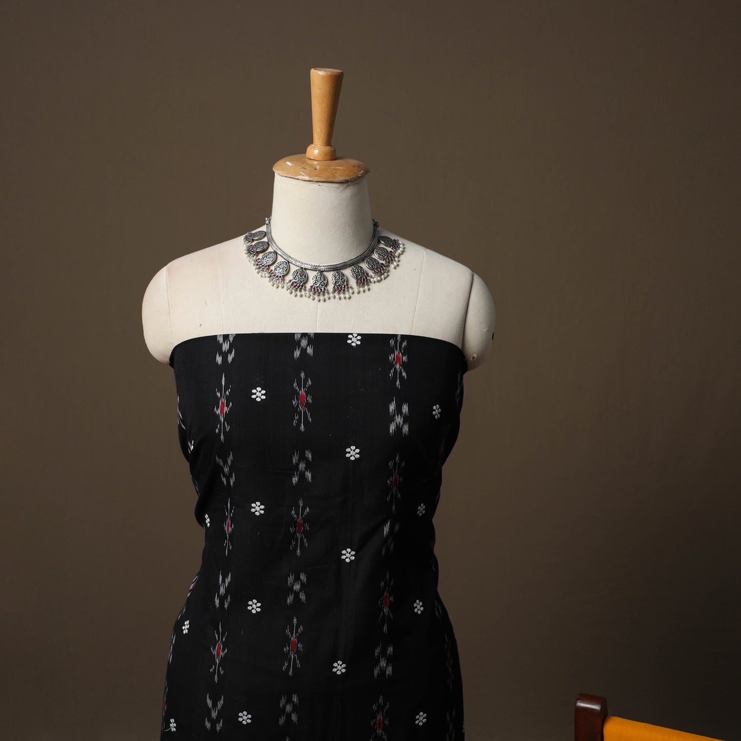 Sambalpuri Ikat Cotton 3pc Unstitched Dress Material Suit Set 01