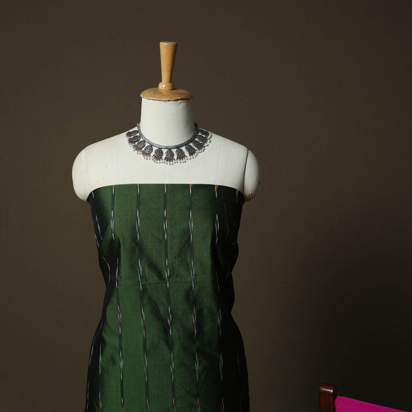 Pochampally Ikat Silk Cotton 3pc Unstitched Dress Material Suit Set 07