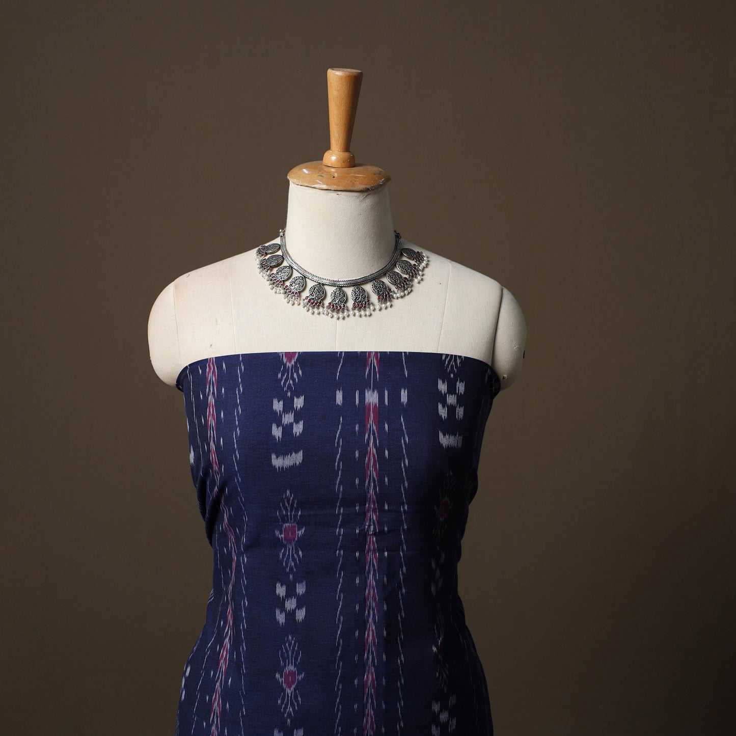 Sambalpuri Ikat Cotton 3pc Unstitched Dress Material Suit Set 02