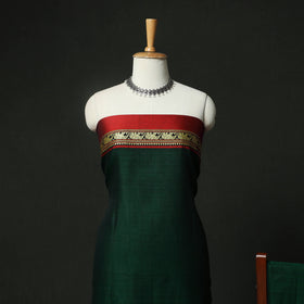 Green - Dharwad Woven Cotton 3pc Unstitched Dress Material Suit Set 02
