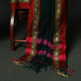 Green - Dharwad Woven Cotton 3pc Unstitched Dress Material Suit Set 02