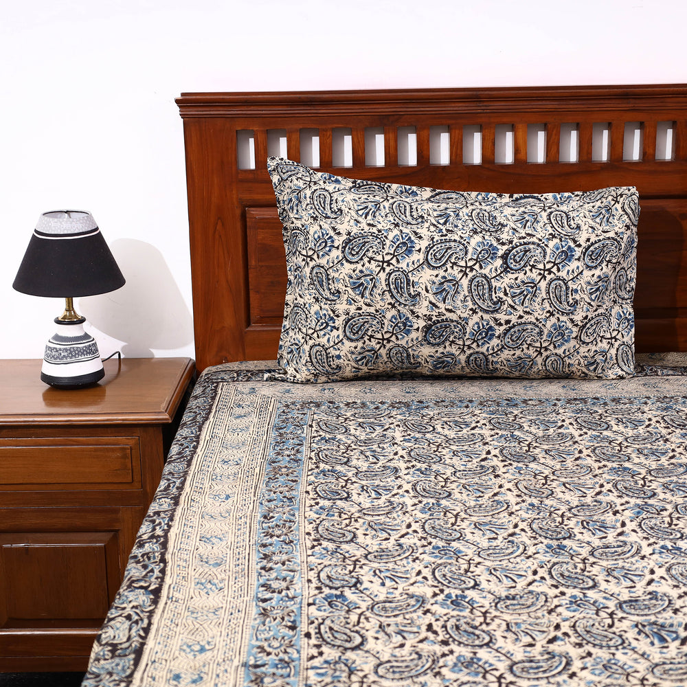 kalamkari double bed cover set