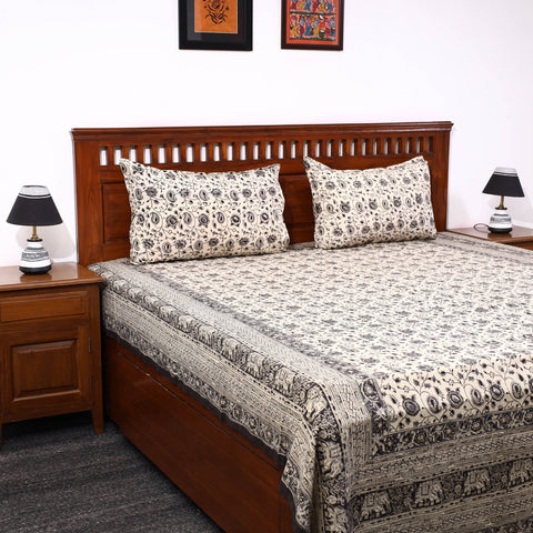 kalamkari double bed cover set