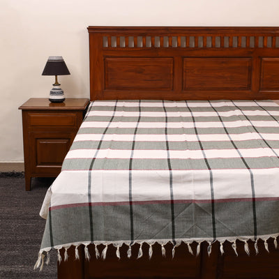 Multicolor - Plain Cotton Single Handloom Bed Cover (90 x 60 in) 85