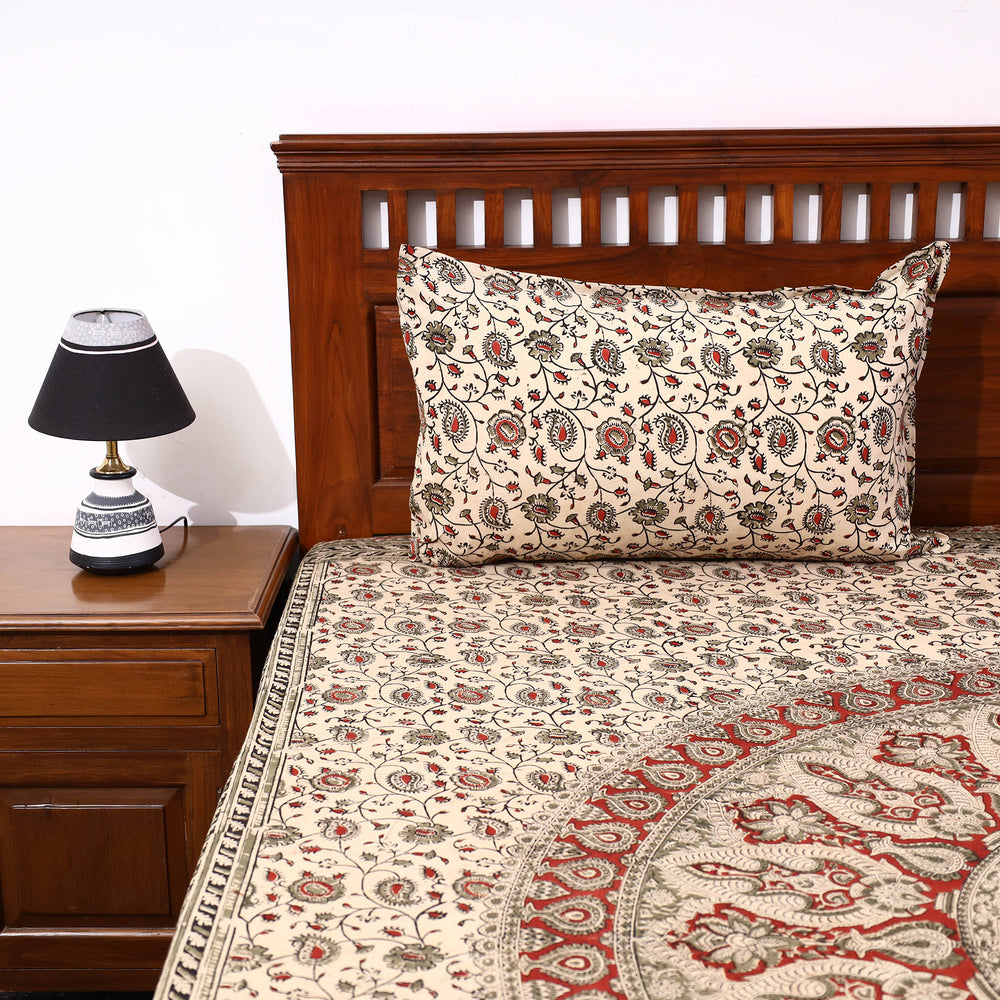 kalamkari double bed cover set