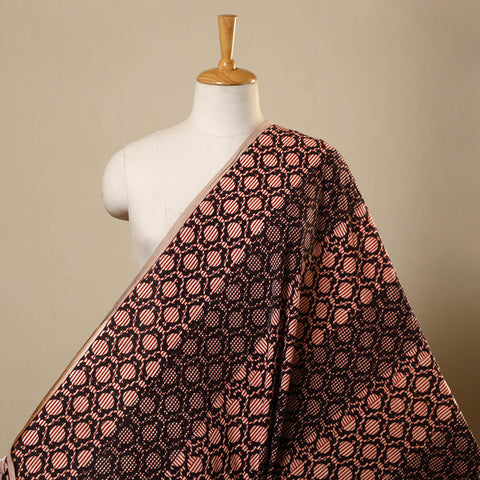 Black Bagh Hand Block Print Natural Dyed Cotton Fabric
