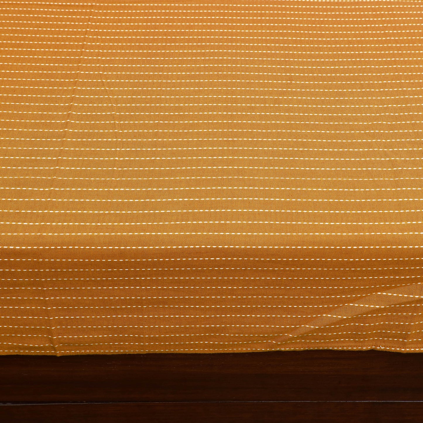 Yellow Jacquard with Sanganeri Patch Cotton Bedsheet Set
