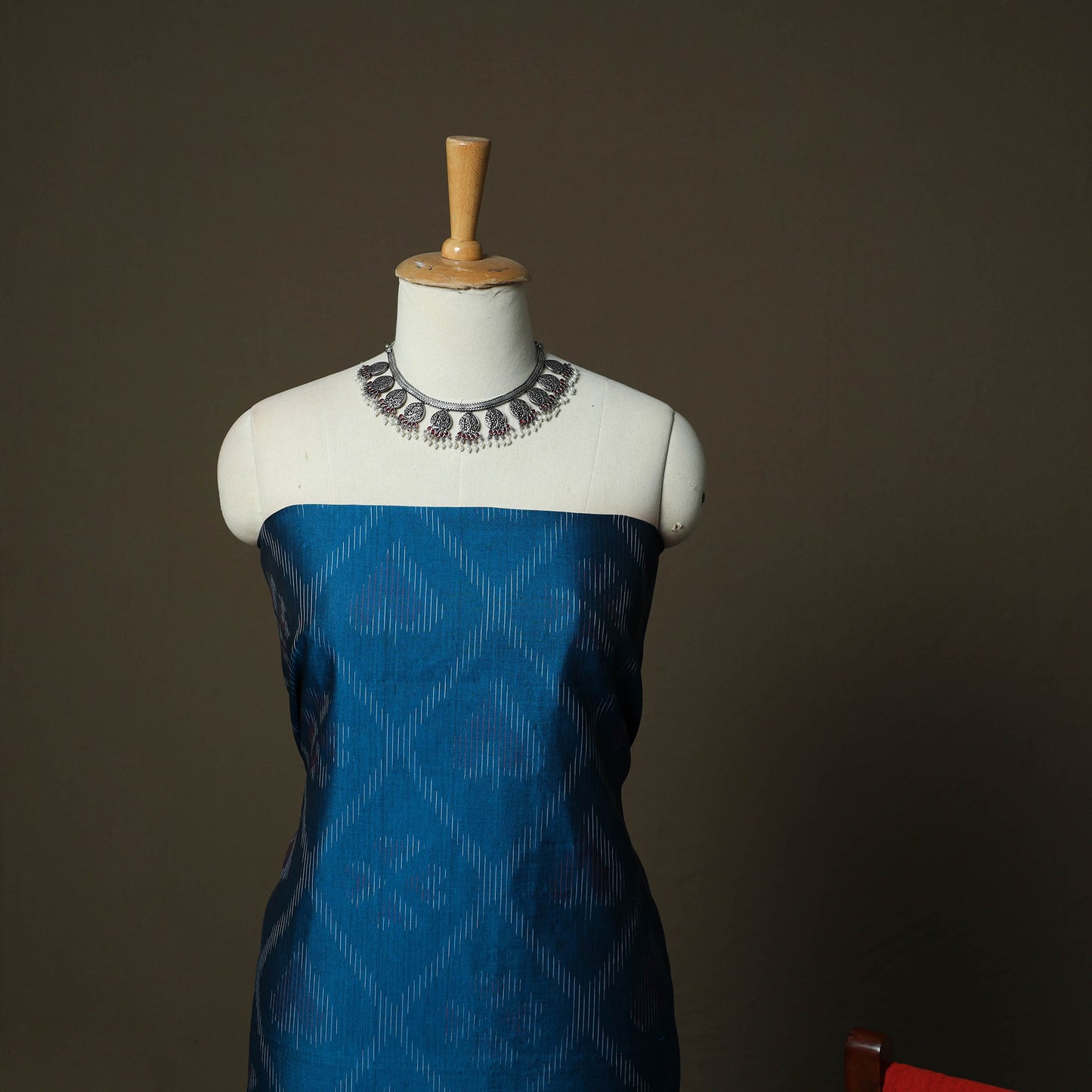 Pochampally Ikat Silk Cotton 3pc Unstitched Dress Material Suit Set 12
