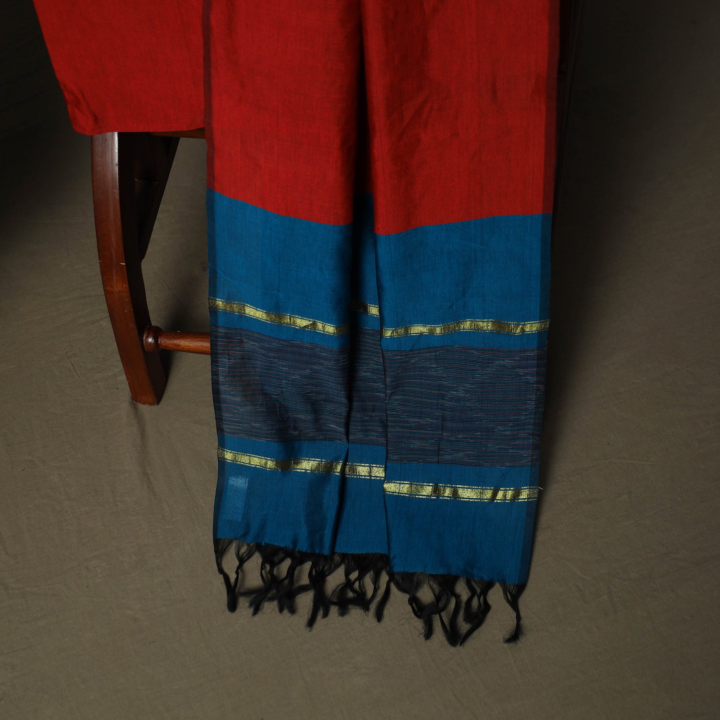 Pochampally Ikat Silk Cotton 3pc Unstitched Dress Material Suit Set 12