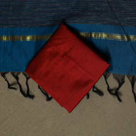 Pochampally Ikat Silk Cotton 3pc Unstitched Dress Material Suit Set 12